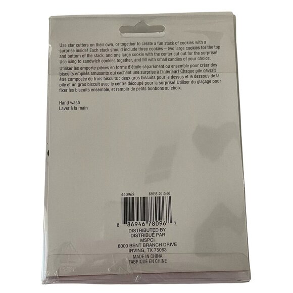 Celebrate It 2 Pc Star-Shaped Stainless Steel Cookie Cutter Set Christmas NEW - Picture 3 of 3